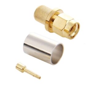 Gold Plated RP-SMA Male Plug Pin Crimp RF Connector Adapter