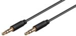 AUX audio connector cable; 3.5 mm Stereo; 3-pin; slim; CU, 1.5m - Black