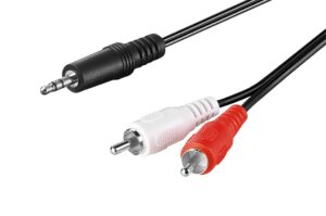 Audio cable AUX adapter; 3.5 mm male to stereo RCA male; CU, 3m