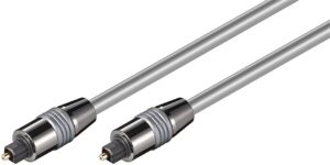 Toslink Optical Digital Audio Cable 6mm with metal connectors, 5m - Silver