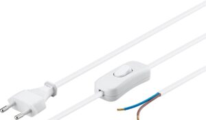 Power Cable with Switch 1.5m -  White