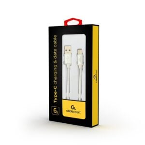 Cotton braided Micro-USB cable with metal connectors, 1.8 m, Silver color