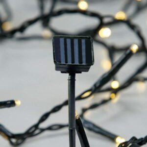 EUROLAMP SOLAR 96LED 5mm Green Wire Line - Warm White