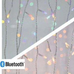 EUROLAMP Bluetooth Icicle Curtain 128L Warm White / Multi Color LED (IP44)