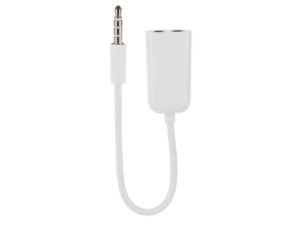 3.5mm, 4P Stereo + Mic - 2 x 3.5mm, 4P Stereo + Mic Female, 0.1M , White (M-F)