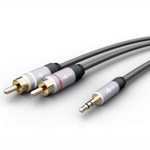 3.5mm Male to 2xRCA Gold-plated Plug 1.5m - Black