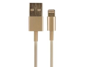 USB A Plug - Lightning 8-Pin Plug, Gold, 1m (M-M)