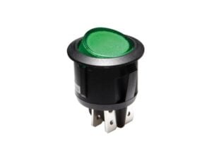 Illuminated Rocket Switch, Green, DPST/ON-OFF