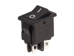 Power Rocket Switch 3A-250V DPST ON-OFF - Black
