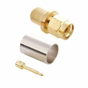 Gold Plated SMA Male Plug Crimp RF Connector Adapter for RG58 / RG142 / LMR195 Cable