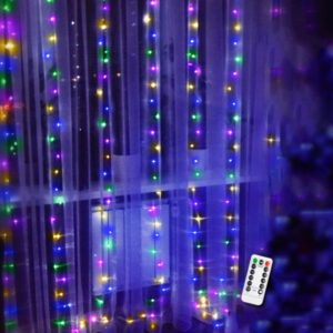 USB LED Curtain 3x2m Wire String - Multicolor