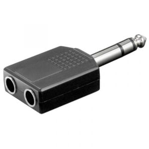 6.35mm Male to 2x 6.35mm Stereo Jack Adapter