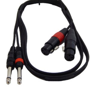 2 x 6.35mm Jack Male - 2 XLR Female 1.5m