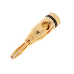 Banana Plug 4mm, Gold-plated, Black