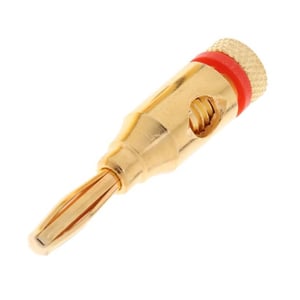 Banana Plug 4mm, Gold-plated, Red