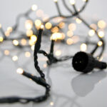 EUROLAMP 700 Pro String LED Lights, Connectable, Warm White, Green Cable 3m