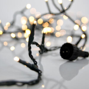 EUROLAMP 700 Pro String LED Lights, Connectable, Warm White, Green Cable 3m