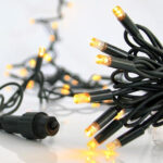 100LED Warm White on Rubber Wire & Connector