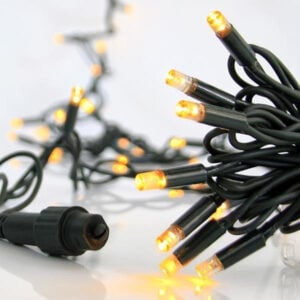 EUROLAMP 100L Warm White LED Lights 5mm on Rubber Wire & Connector, 1.5m
