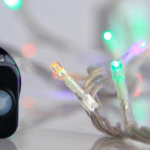 EUROLAMP 240L String LED Lights, with Multifunctions, Opal Multi, Transparent, 12m