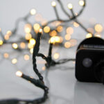 EUROLAMP 100L String LED Lights, with Multifuntions, Warm White, Green Cable, 5m
