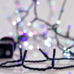 EUROLAMP 700L String LED Lights, with Multifunctions, Opal Multi, Green Cable, 32m
