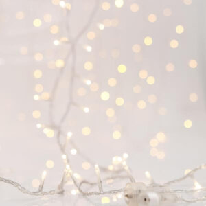 EUROLAMP Curtain Lights, 360 LED 3mm, 31V Adaptor, 4 Connectors up to 3 SET, Transparent PVC Wire, Warm White LED, 2x2