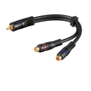 RCA Audio Y Cable Adapter Male to 2 Female