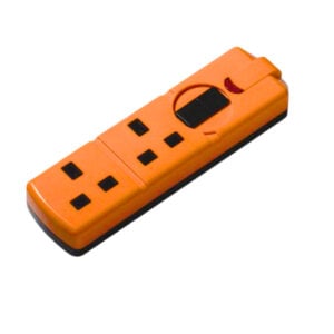 2 Way UK Heavy Duty Extension Cordless Orange