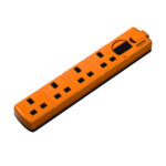 4 Way UK Heavy Duty Extension Cordless Orange