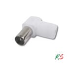 TV Male Plug Angle Connector White 2pcs