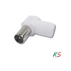 TV Male Plug Angle Connector White 2pcs