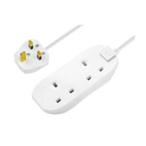 Masterplug 13A 2-Gang Extension White 5m