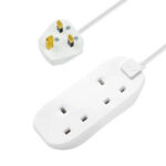 Masterplug 2-Gang Extension 13A White 10m