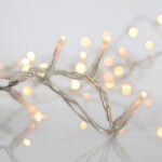 119 LED Icicle 3mm Transparent Wire Warm White 3m