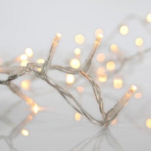 119 LED Icicle 3mm Transparent Wire Warm White 3m