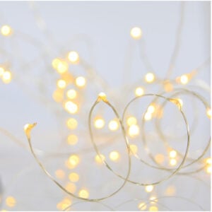 50 Mini LED Silver Copper Wire Warm White