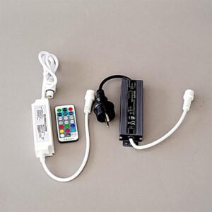 24V Adaptor with Synchronous RGBW LED Controller & Remote Control 3m