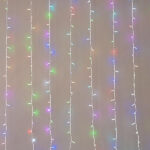 Curtain 480 Synchronous LED 5mm White Rubber Wire 3x3m