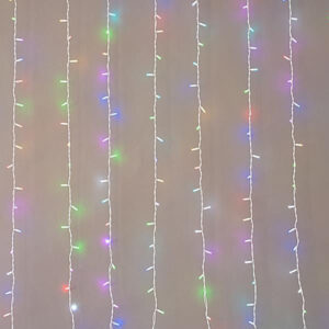 Curtain 480 Synchronous LED 5mm White Rubber Wire 3x3m