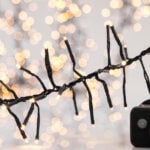 588 LED Cluster Lights 3mm Green PVC Wire Warm White 5.5m