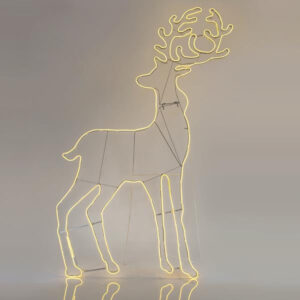 Reindeer Neon Rope Light Warm White 12m 180x104cm