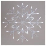 50 White LED Line Snowflake Design White PVC Wire